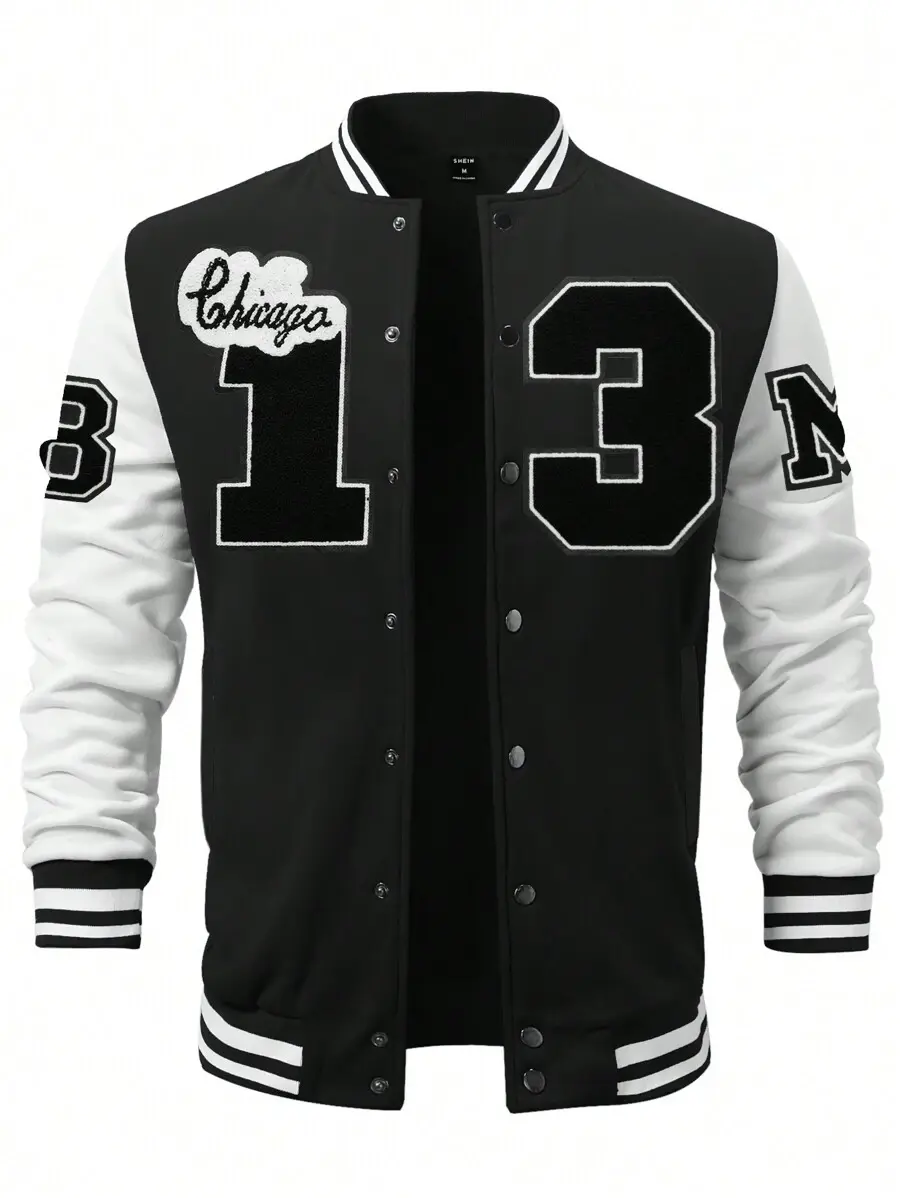 Thumbnail: Men's Button Up Baseball Varsity Jacket