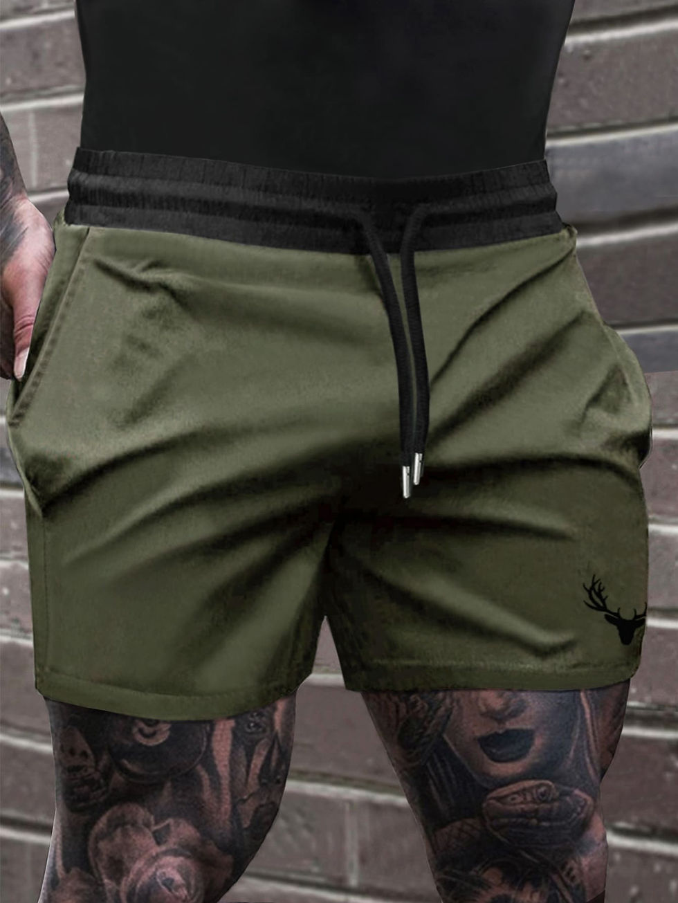Thumbnail: Letter Graphic Drawstring Shorts