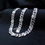 Thumbnail: Iced out 19 inch Cuban link Silver Necklace and Bracelet Set