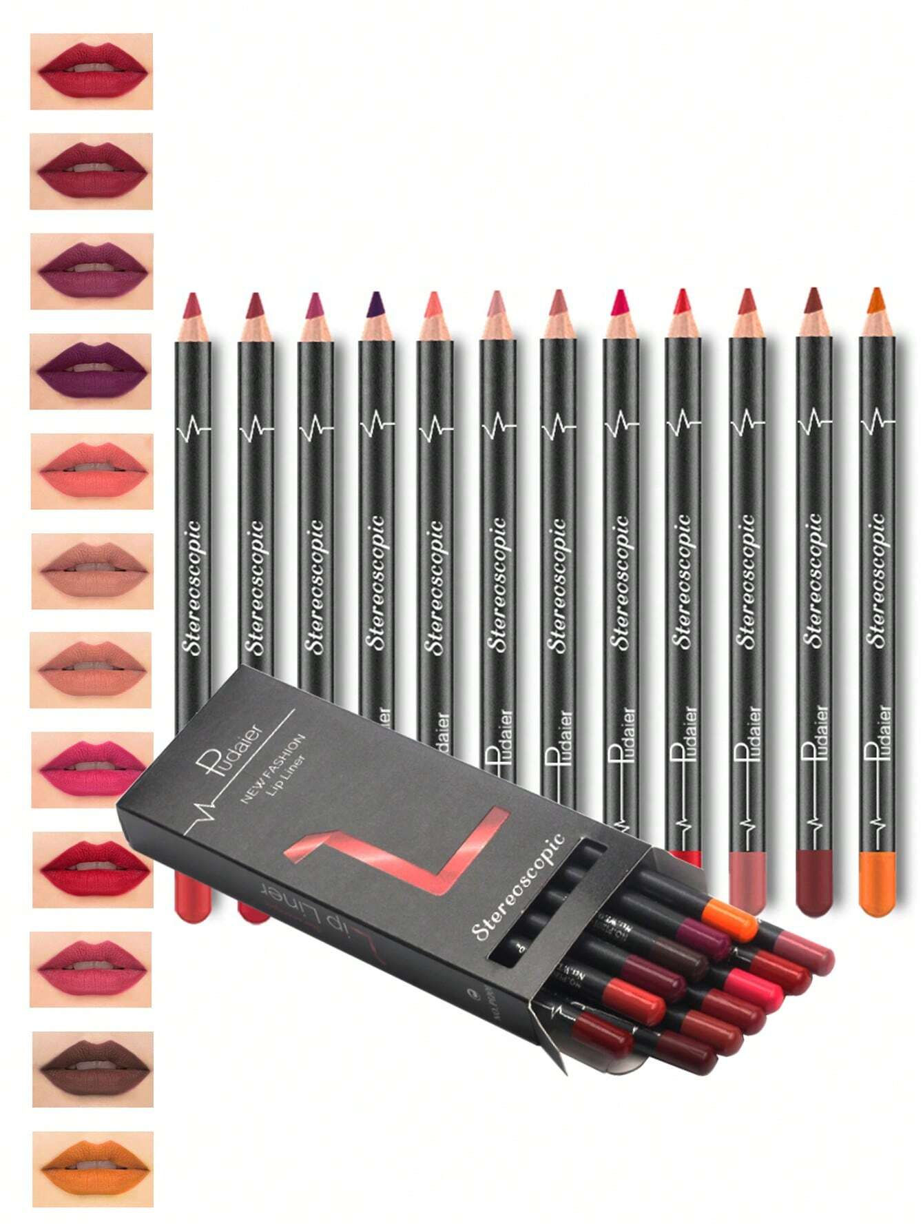 12pcs Matte Waterproof Lipliner
