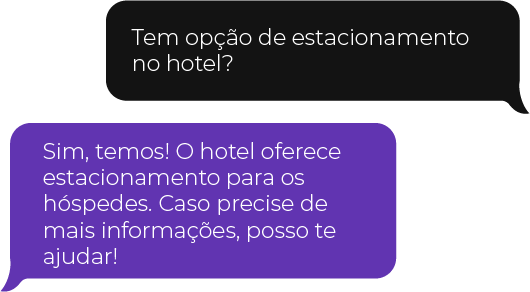 Balão de chat com fundo preto e bordas arredondadas sobre fundo cinza, exibindo mensagem em texto branco da Ai Performance Max, a melhor Inteligência Artificial Generativa com IA.