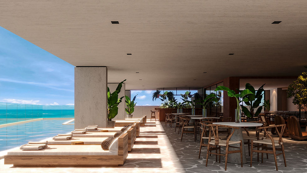 Rooftop com piscina no Sais Beach Living Hotel em Maceió, na Praia de Pajuçara