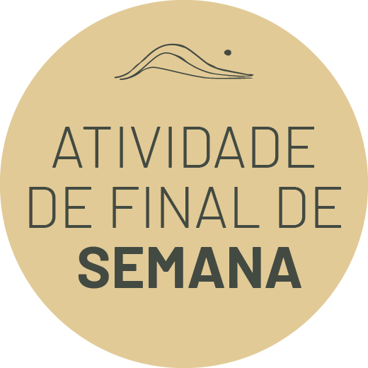 seal indicating activity that only occurs on weekends at the Hotel Fazenda Morros Verdes Ecolodge in Ibi