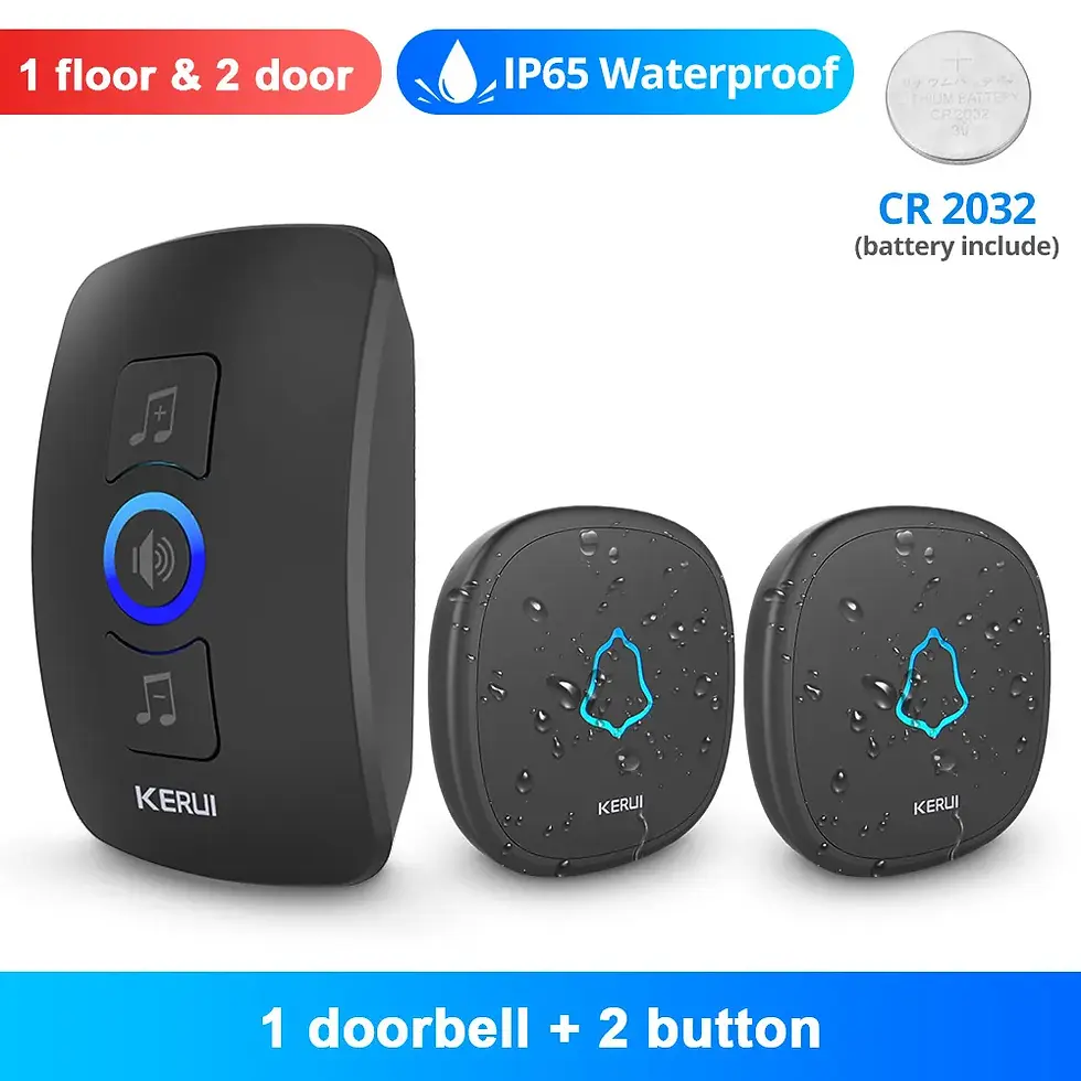 Thumbnail: Wireless Doorbell Waterproof Smart Home Doorbell Chime LED Security Alarm