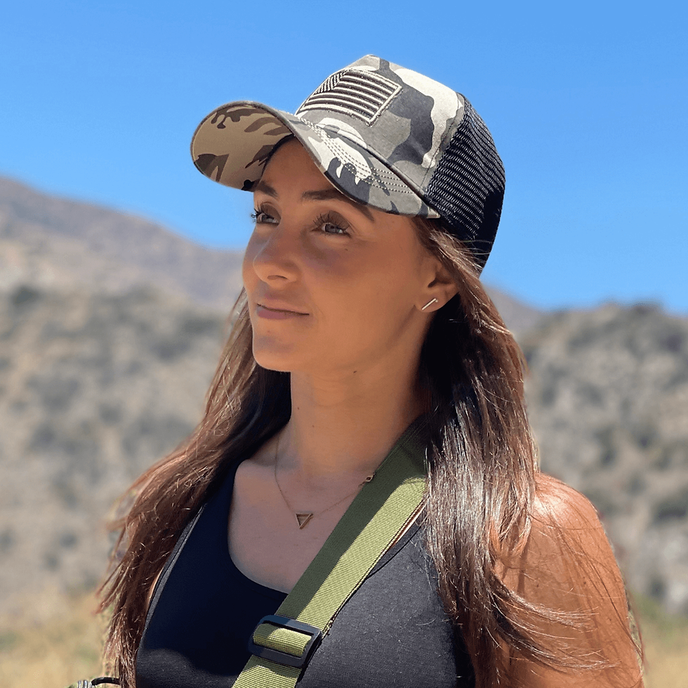 Thumbnail: American Flag Trucker Hat With Adjustable Strap
