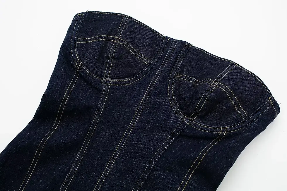 Thumbnail: Long Maxi Jeans Denim Dresses for Women Sexy Bodycon Strapless