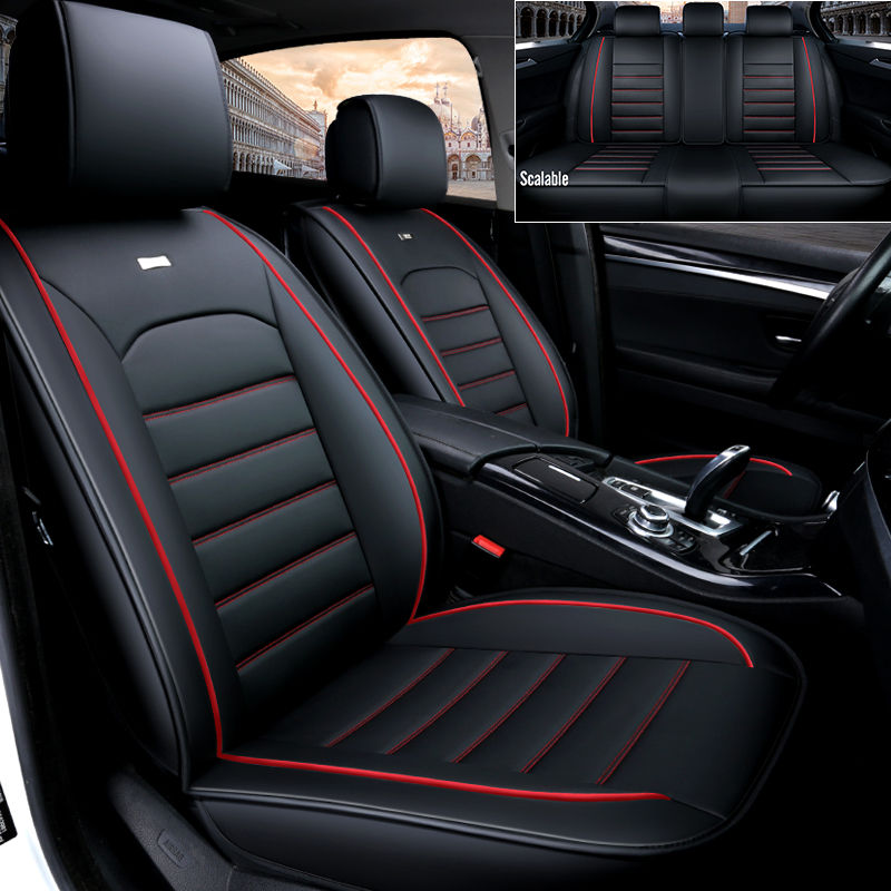 Thumbnail: Waterproof 5 Seats Protector Cover Leather Auto Universal Front Car Seat Covers