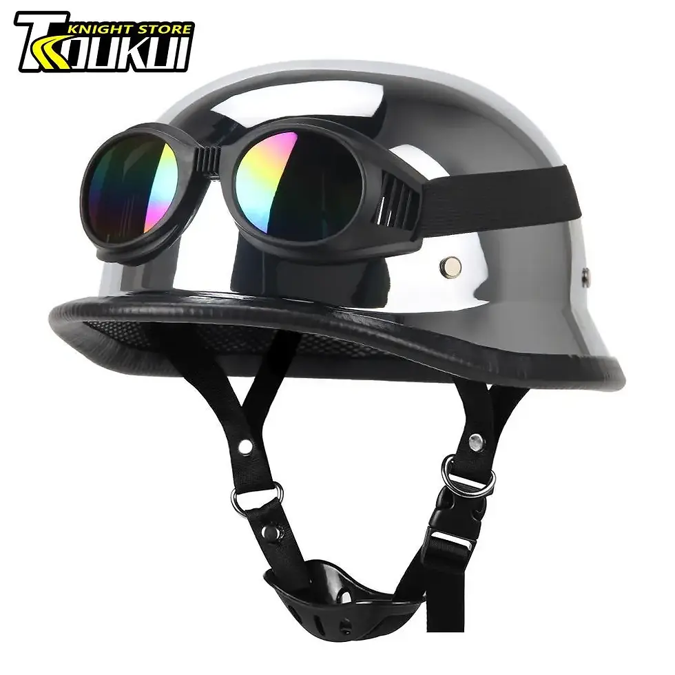 Thumbnail: Retro Motorcycle Helmet German Vintage Helmet
