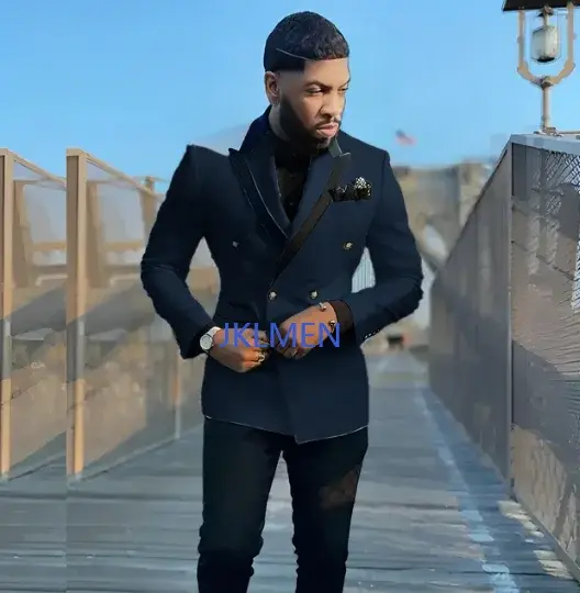 Thumbnail: New Tailored White Double Breasted Men Suits Tuxedo Slim Fit Male