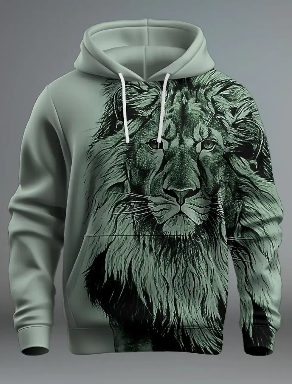 Thumbnail: Graphic Lion Men's Fashion 3D Print Hoodie Streetwear Long Sleeve Front Pocket