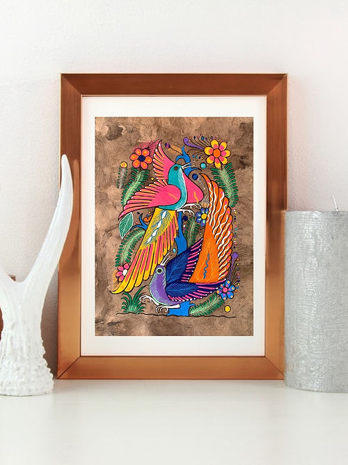 PAPEL AMATE PINTADO A MANO