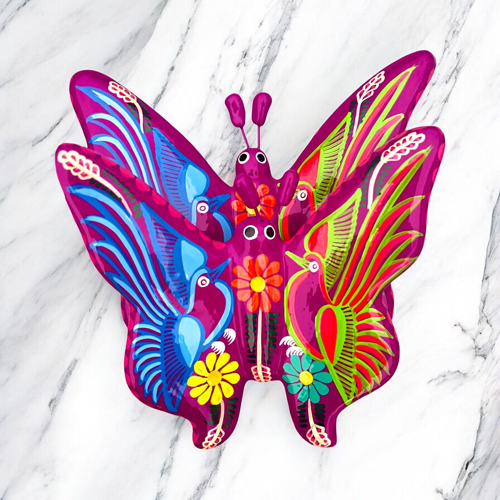 MARIPOSAS DE BARRO PINTADAS A  MANO