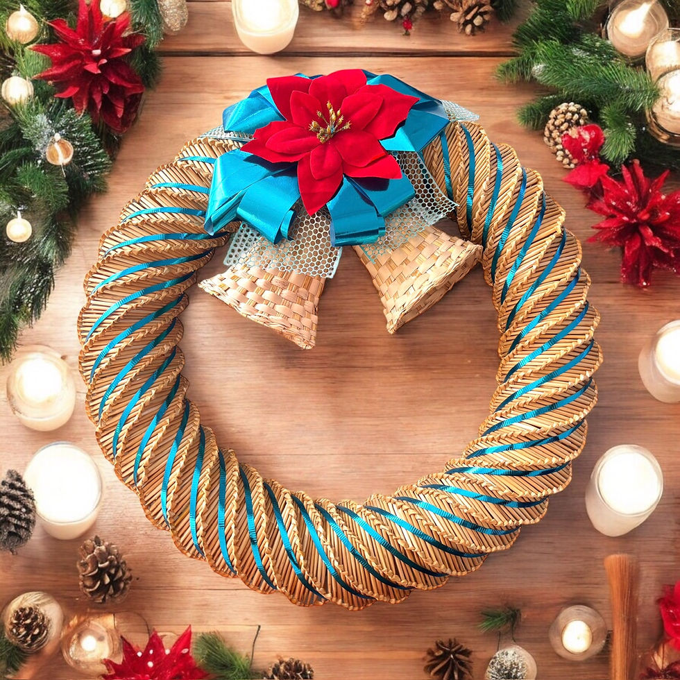 CORONA NAVIDEÑA DE MIMBRE