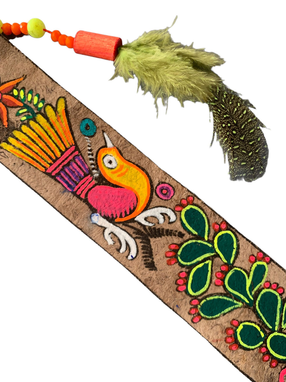 Thumbnail: HAND PAINTED AMATE PAPER HANDMADE BOOKMARK