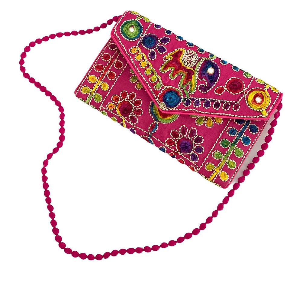 Thumbnail: MEXICAN PINK EMBROIDERED CLUTCH BAG