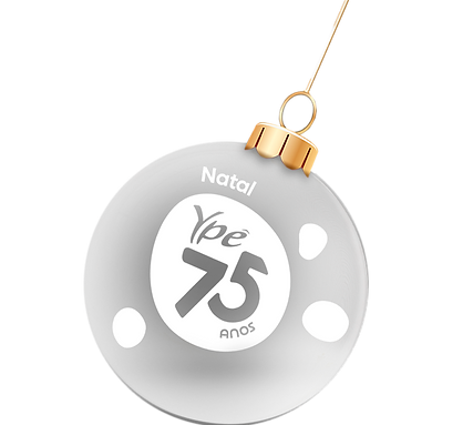 Bola de Natal com Logo Ypê 75 anos