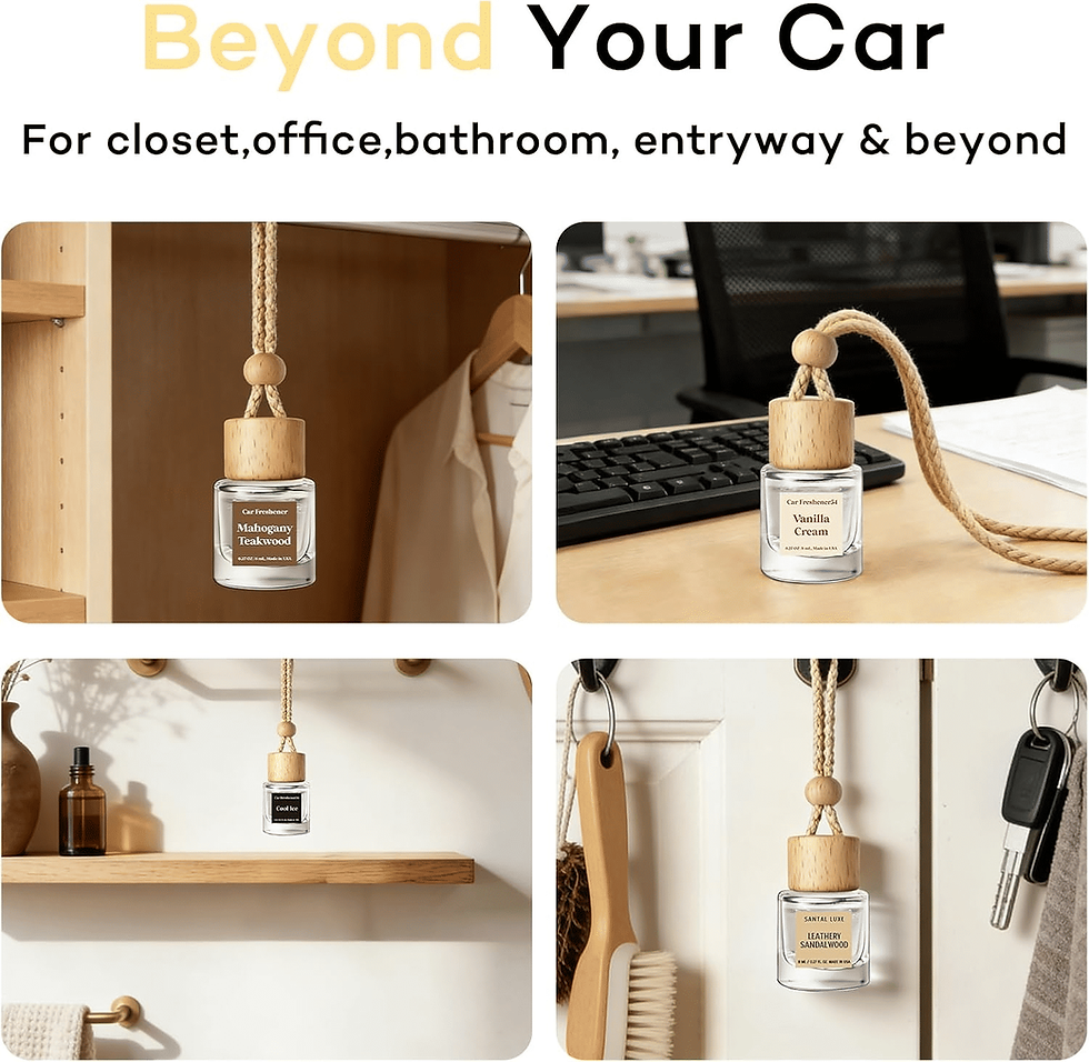 Thumbnail: C CLASSY Hanging Glass Bottle Car Air Freshener Diffuser 2 Pack