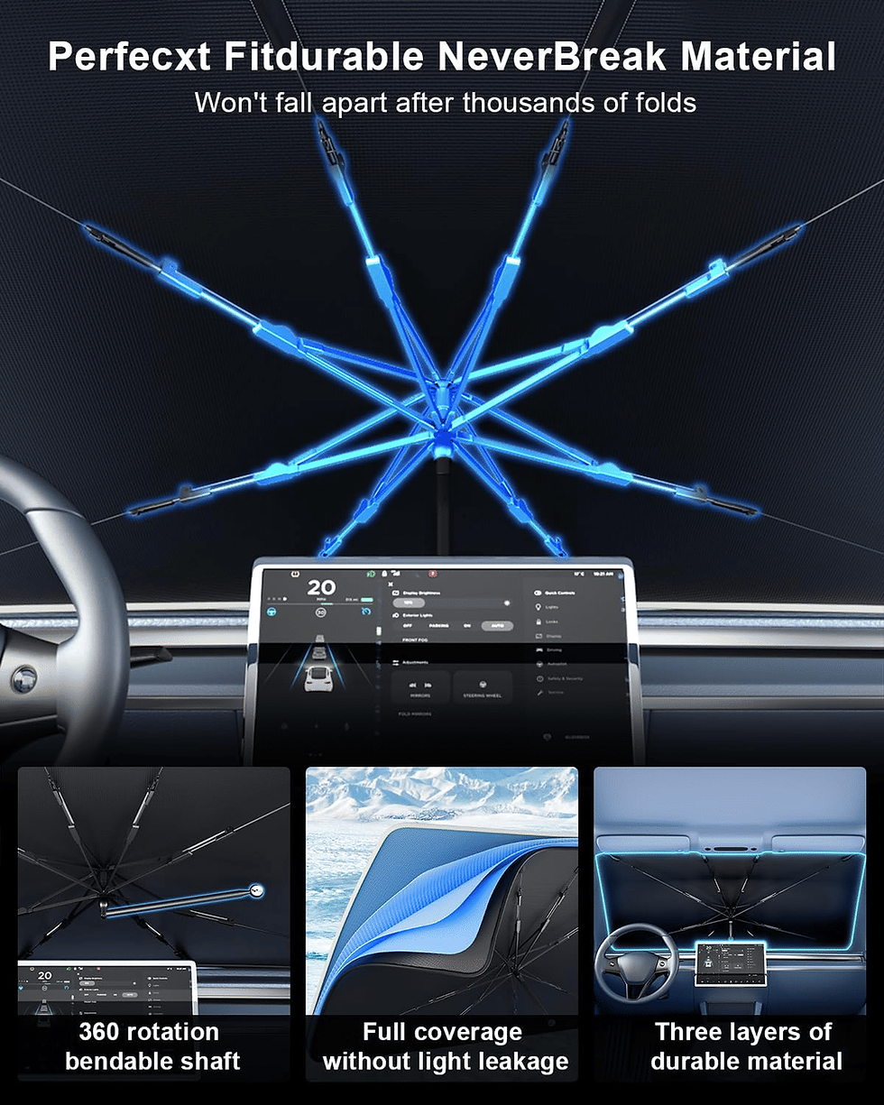 Thumbnail: helloleiboo Foldable Car Windshield Sun Shade Umbrella