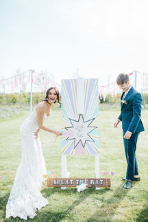 Unique and engaging garden game hire creating memorable entertainment for wedding guests in a beautiful outdoor setting.