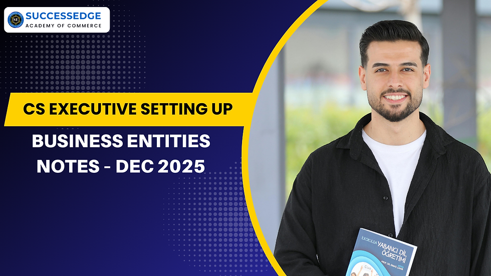 CS Executive Setting Up Business Entities Notes – Dec 2025