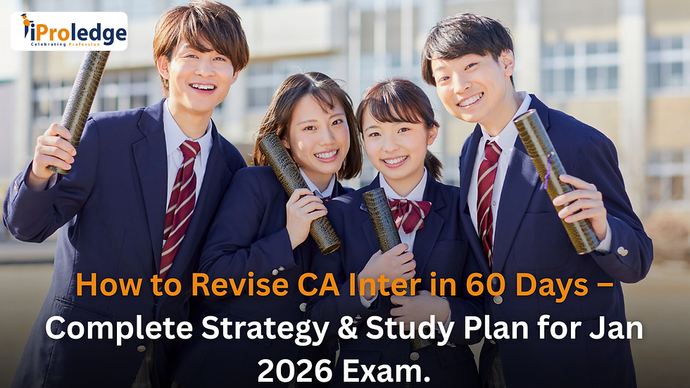 How to Revise CA Inter in 60 Days – Complete Strategy & Study Plan for Jan 2026 Exam.