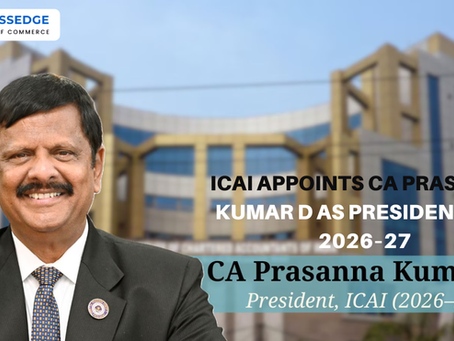 ICAI Appoints CA Prasanna Kumar D as President for 2026–27