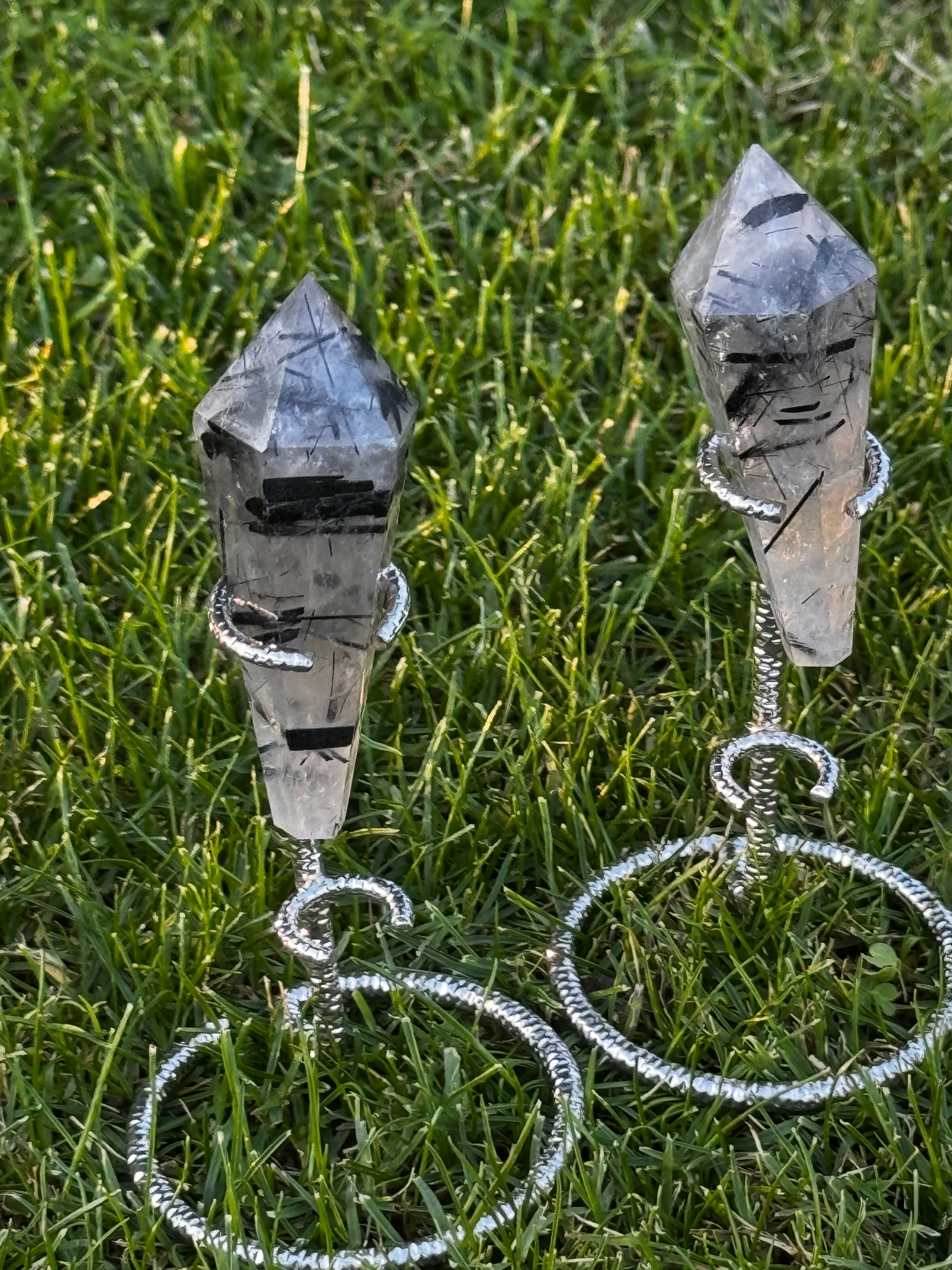 Tourmaline Black Quartz with Stand