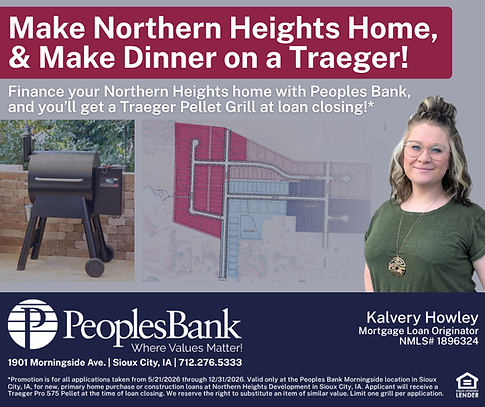 Peoples Bank ad for Traeger Pellet Grill giveaway upon loan closing
