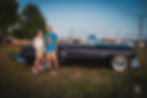 Mick and Gayle Even with Mick's 1953 Pontiac Chieftain convertible