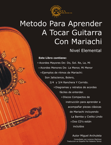 El propósito del autor es enseñar lo fundamental de la guitarra. Ya que la música es un lenguage internacional, descubrirás que las cosas fundamentales que aprendas en este libro podrán ser aplicadas a otras clases de música tales como rock, country, folk, clásico básico y muchos otros estilos éticos del mundo. Este método de Mariachi te dará la base necesaria para lograr tus objeticos musicales.
