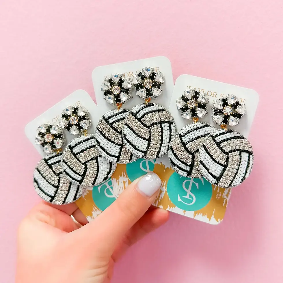Beaded Volleyball Dangle Earrings