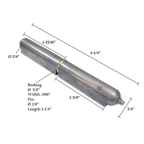 Bullet Hinge With Washer & Grease Zerk 4" Metal Center