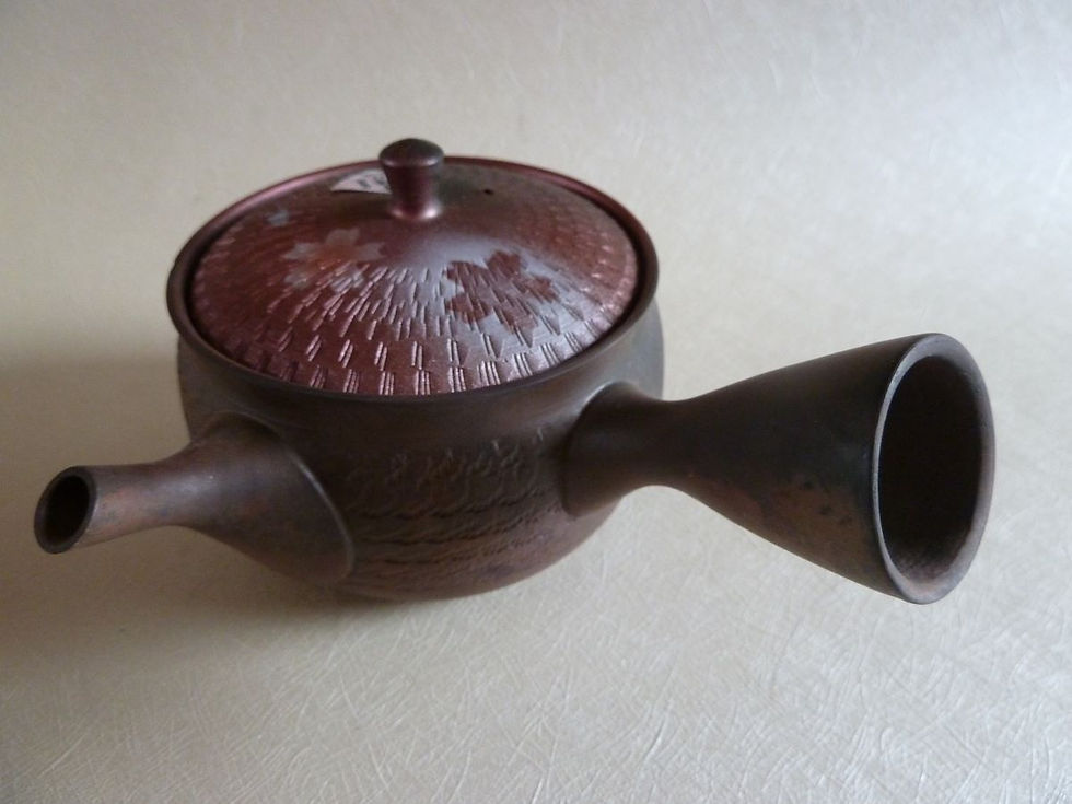 Miniaturbild: Tokoname Japanische Teekanne,Kyusu,Gyokko,Sakura,Kirschblüten,handgefertig