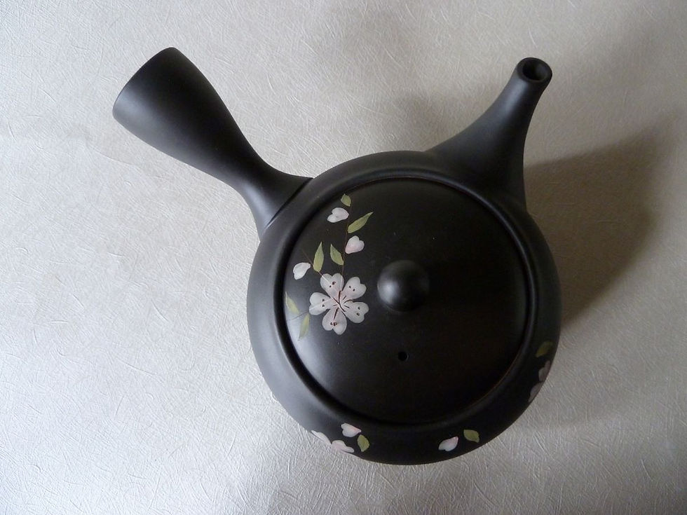 Miniaturbild: Tokoname Japanische Teekanne,Kyusu,Kirschblüte,Sakura,Ideal für Sencha Grüntee