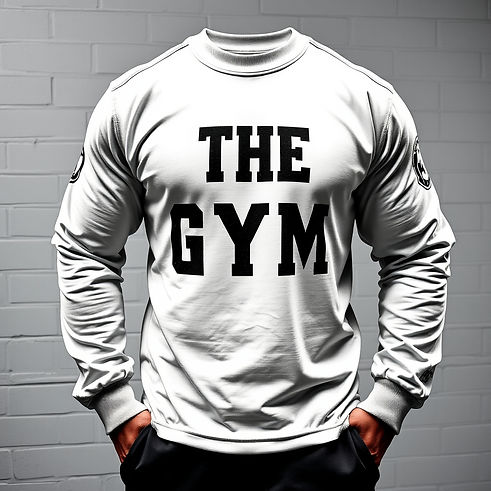 GIVE ME A IMAGES THAT DISPLAYS A CUSTOM SHIRT FOR THE GYM WITH SMALL LETTERING AND A CUST