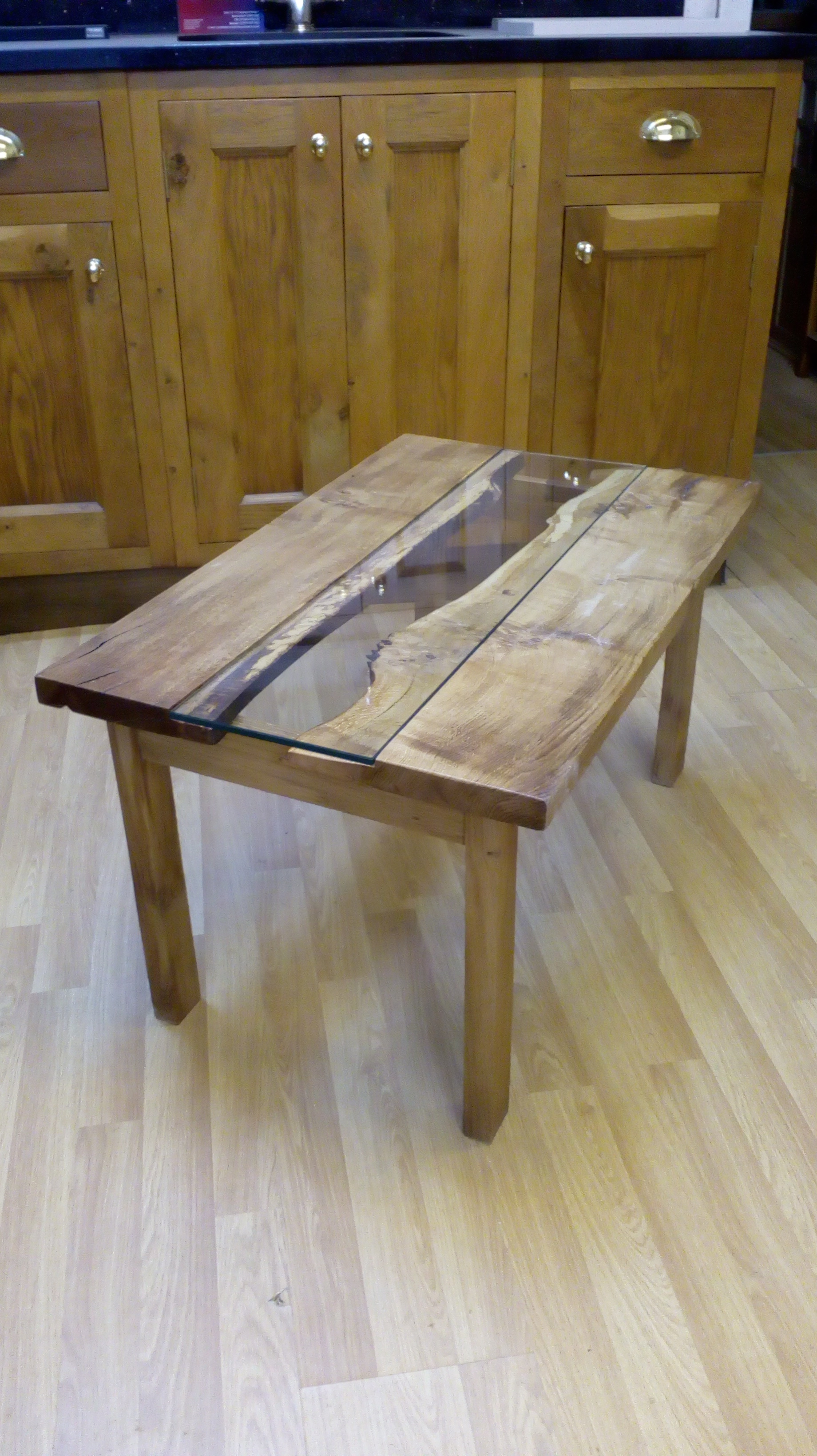 Oak and Glass Coffee Table