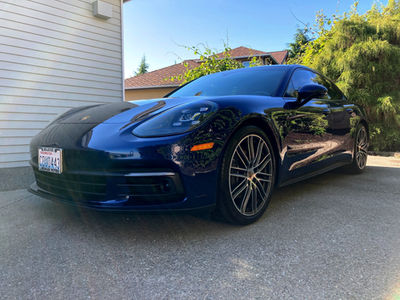 Blue Porsche Panamera after one step polish/paint correction