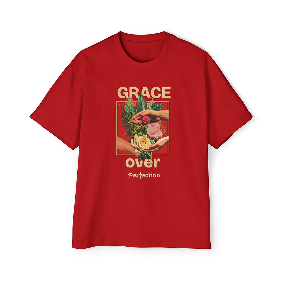 Thumbnail: Men's Oversized Boxy Tee - Grace over Perfection