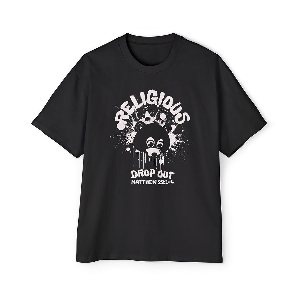Thumbnail: Men' Oversized Boxy Tee - Religious Drop Outs
