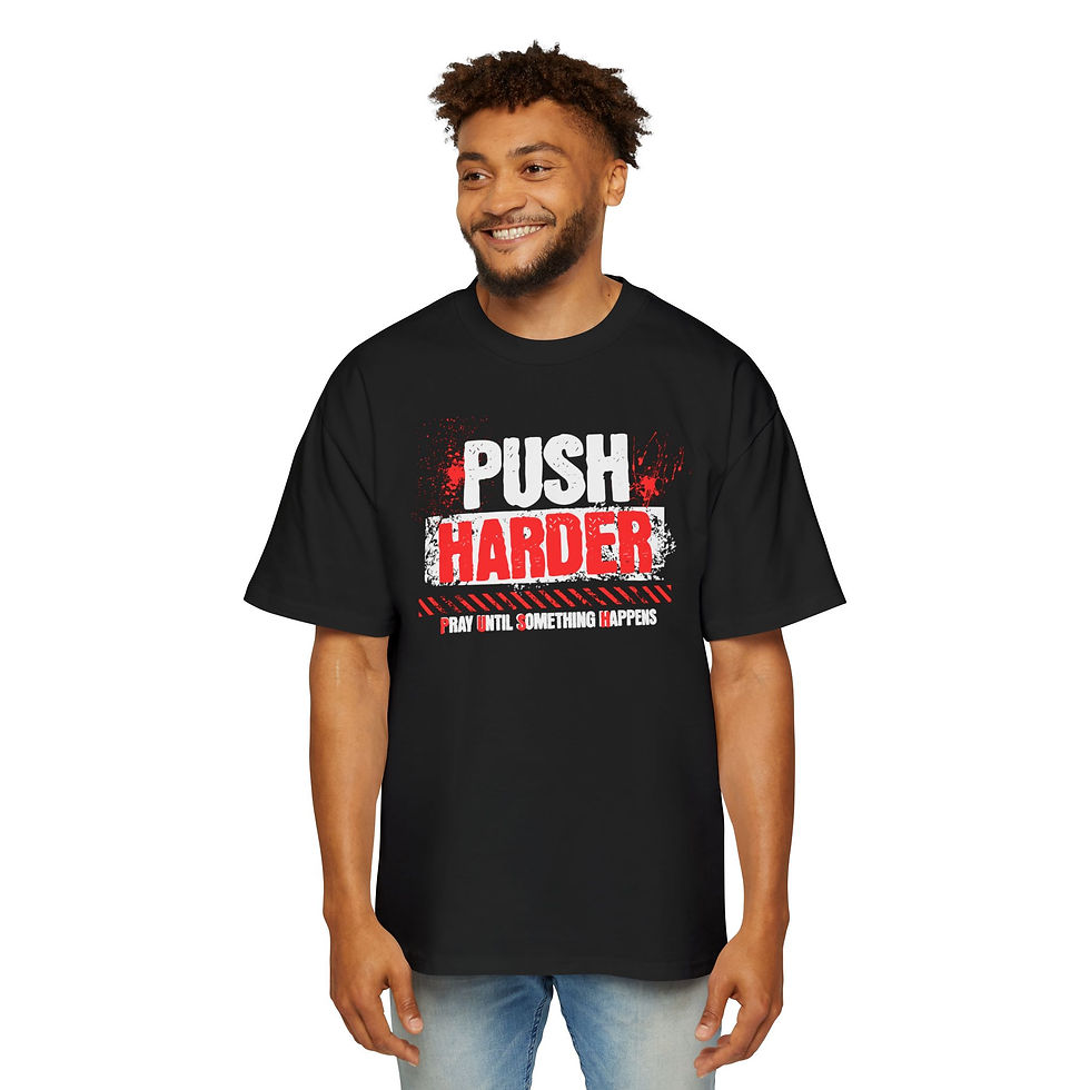 Thumbnail: Men's Oversized Boxy Tee - P.U.S.H. Harder