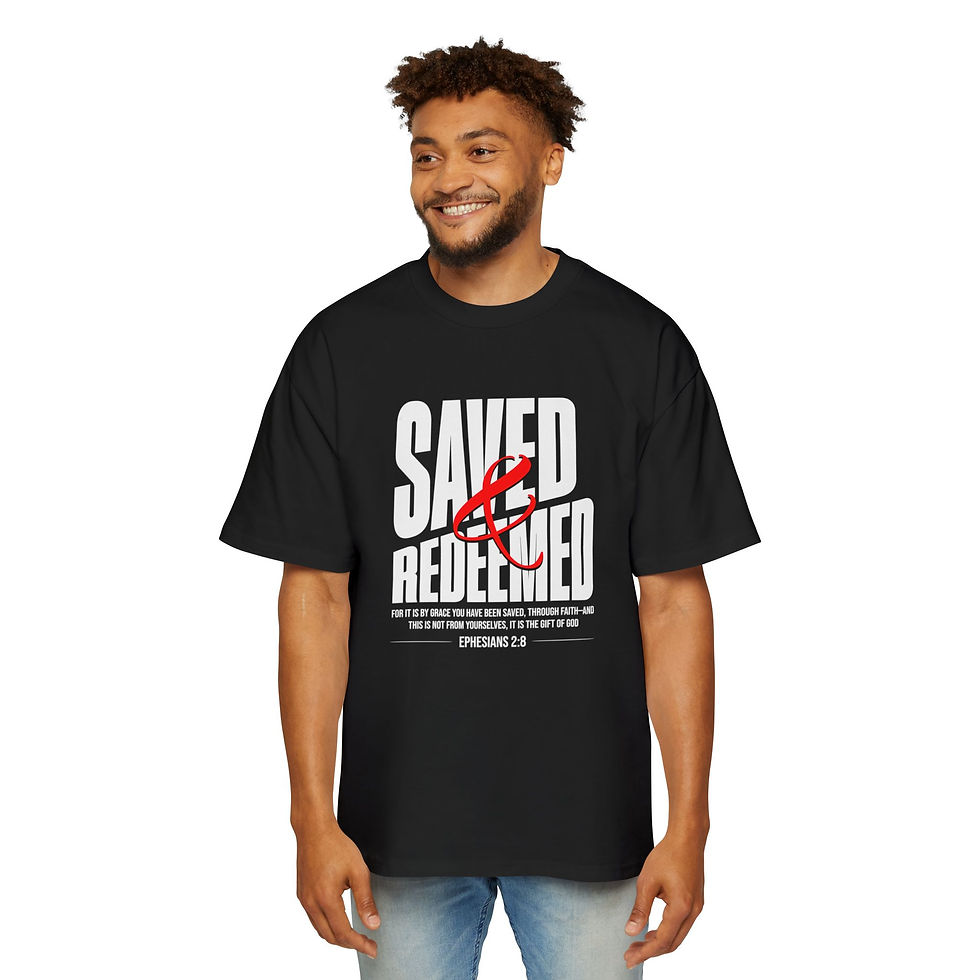 Thumbnail: Men's Oversized Boxy Tee - Saved & Redeemed