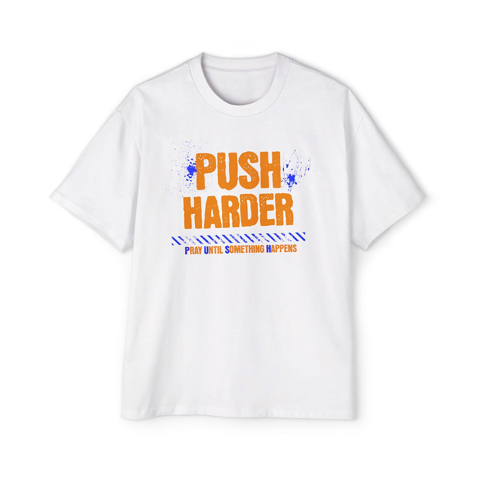 Thumbnail: Men's Oversized Boxy Tee - P.U.S.H. Harder
