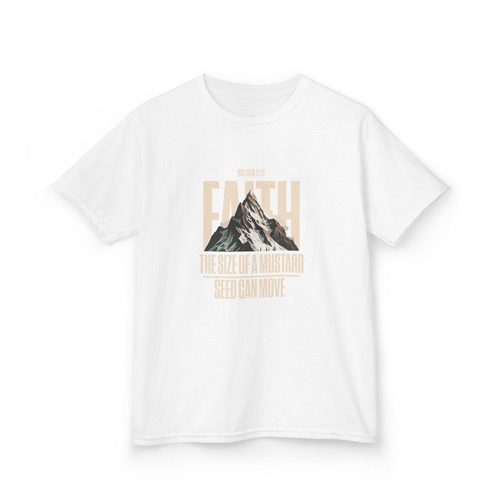 Thumbnail: Kids Heavy Cotton Tee - Faith the Size of a Mustard Seed