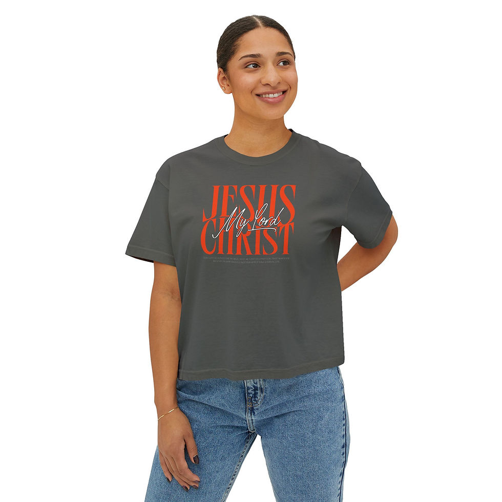 Thumbnail: Women's Boxy Tee - Jesus Christ My Lord