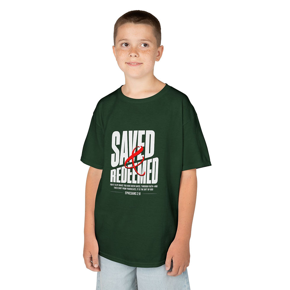 Thumbnail: Kids Heavy Cotton Tee - Saved & Redeemed