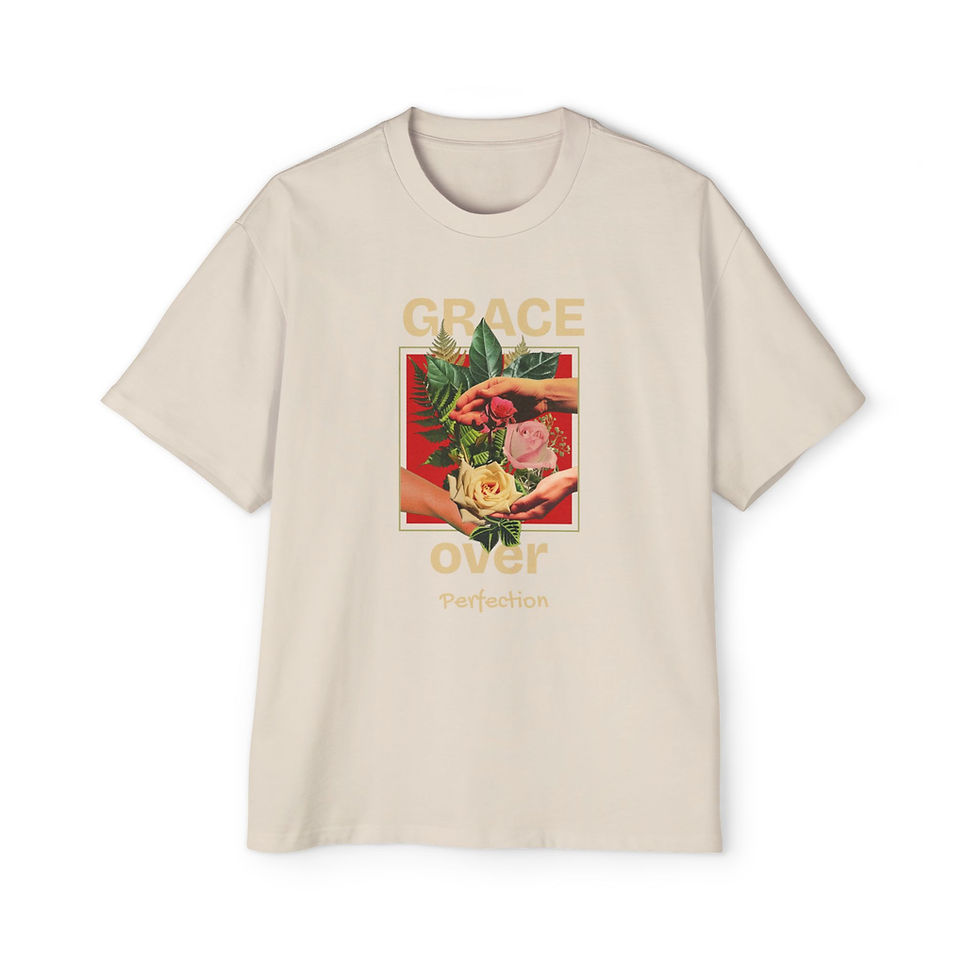 Thumbnail: Men's Oversized Boxy Tee - Grace over Perfection