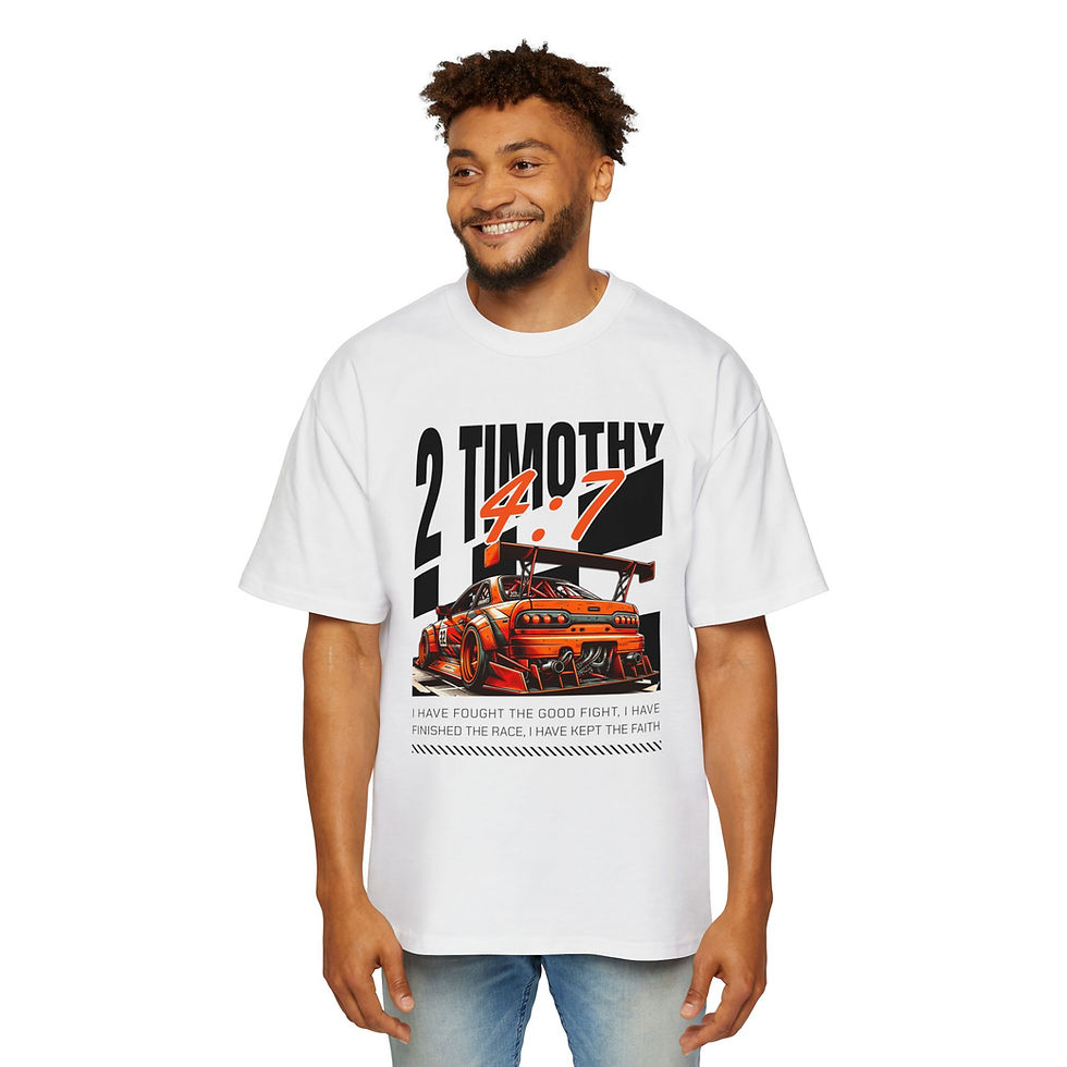 Thumbnail: Men's Oversized Boxy Tee - I Have Finished the Race