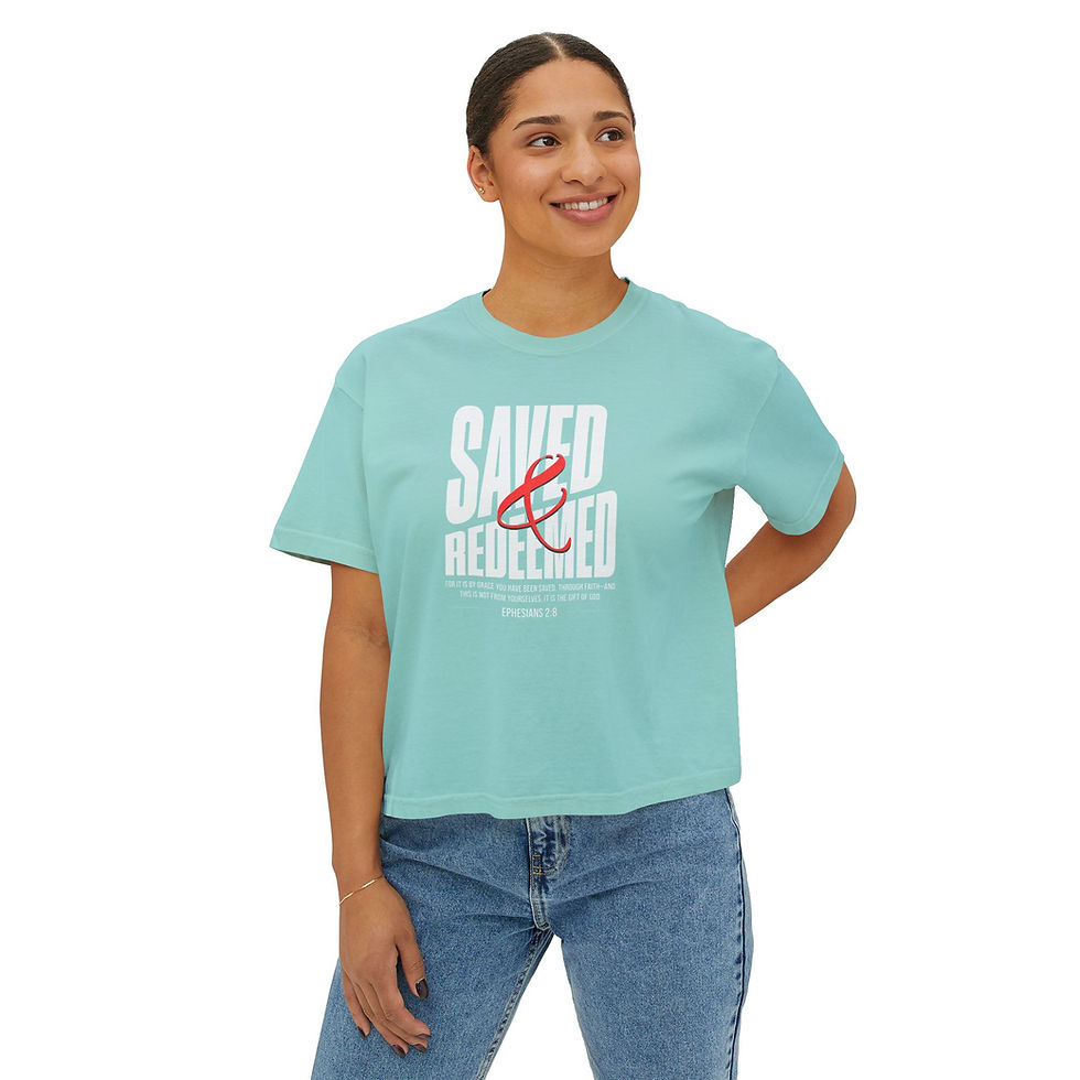 Thumbnail: Women's Boxy Tee - Saved & Redeemed