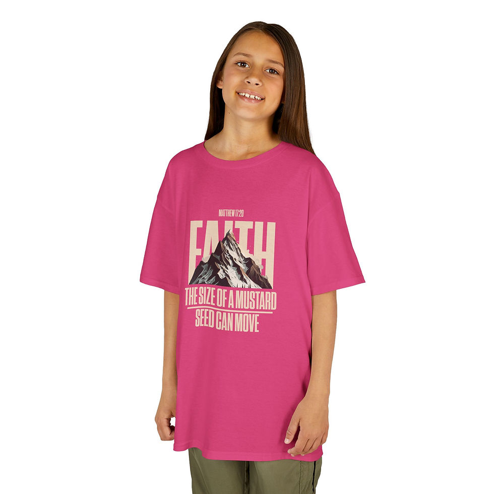 Thumbnail: Kids Heavy Cotton Tee - Faith the Size of a Mustard Seed