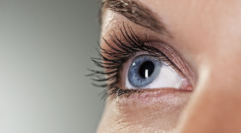 Blue Eye on Grey Background